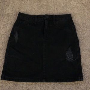 Black Denim Skirt